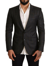 Dolce & Gabbana Gray Check Wool Slim Fit Blazer Jacket -   -  Dolce & Gabbana.